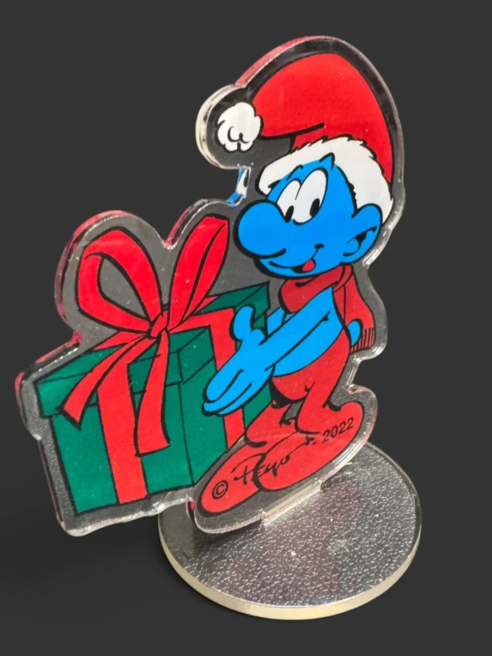 Smurf Christmas Acrylic Holiday Standee Decor New